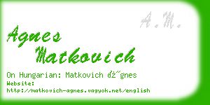 agnes matkovich business card